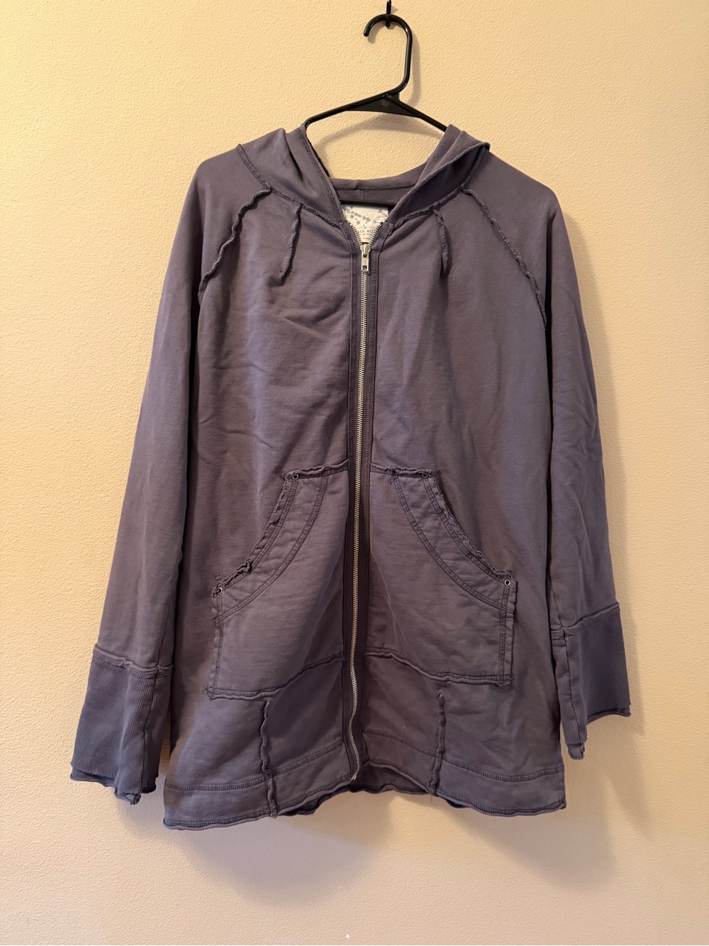 Raw Earth Wild Sky Organic Cotton Full Zip Hoodie Jacket Made USA Size M Grey